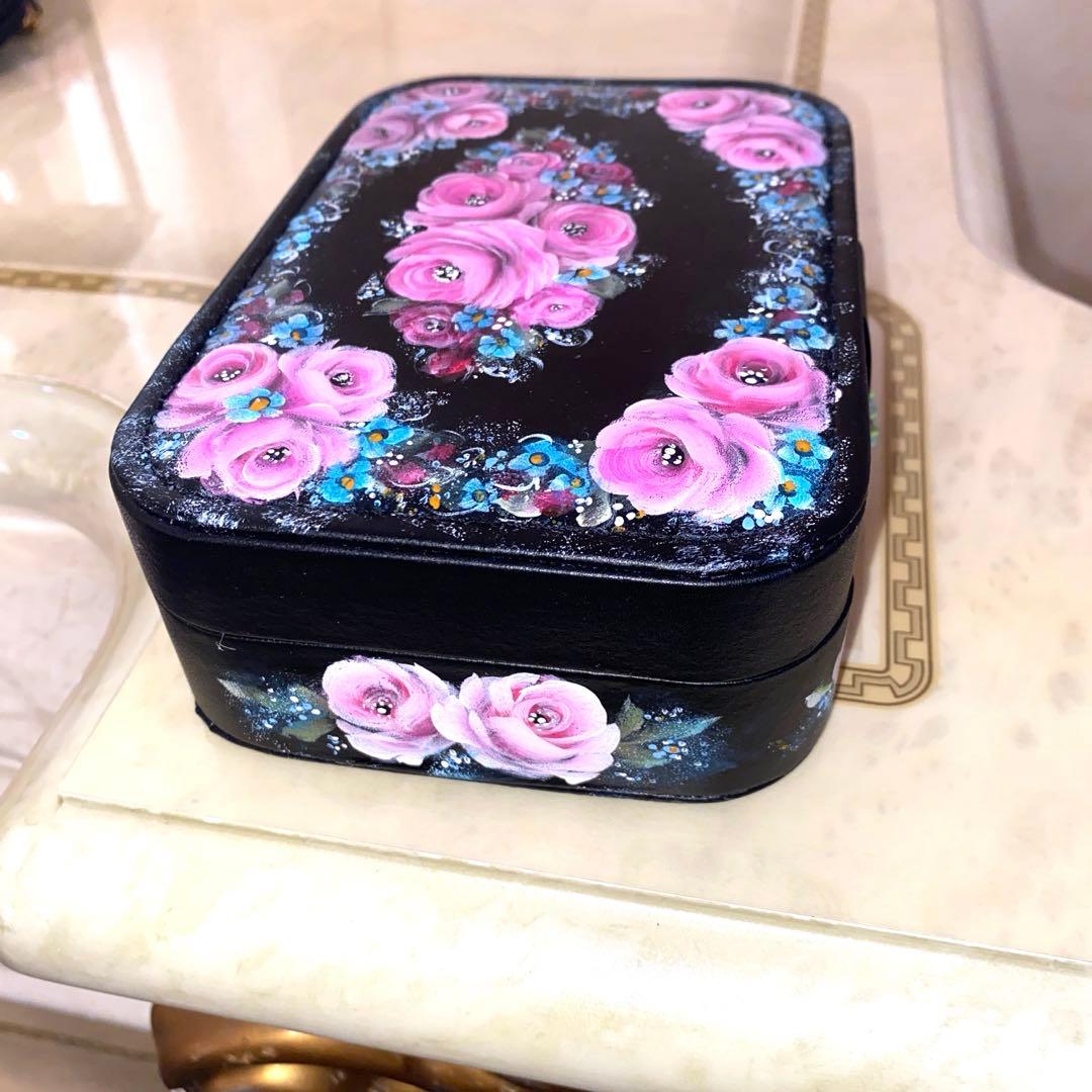 ジュエリーボックス ランタン 懐中電灯 電子カイロ 防犯ブザー 薔薇 手描き