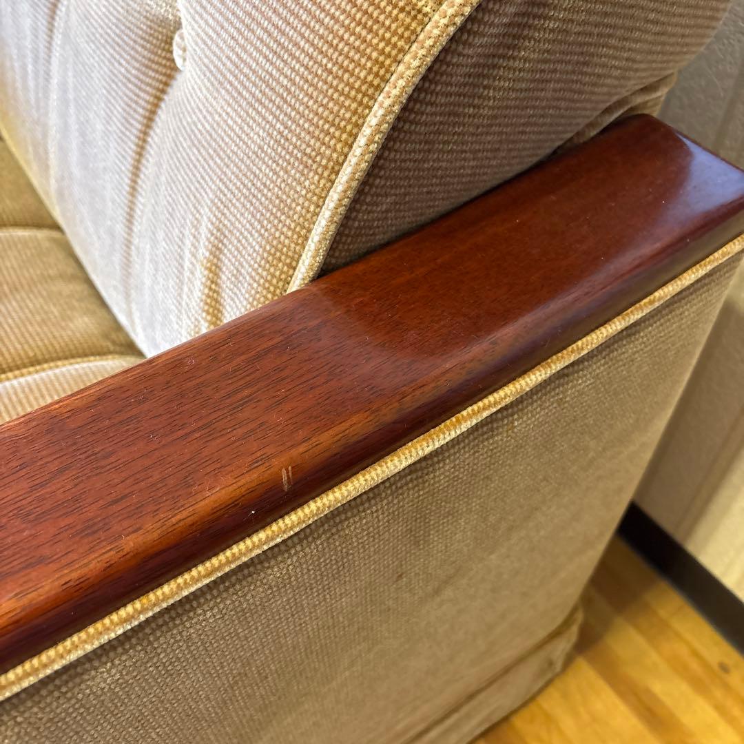 ②美品！昭和レトロ マルニ木工1人掛けソファ ビンテージ オールド コーデュロイ