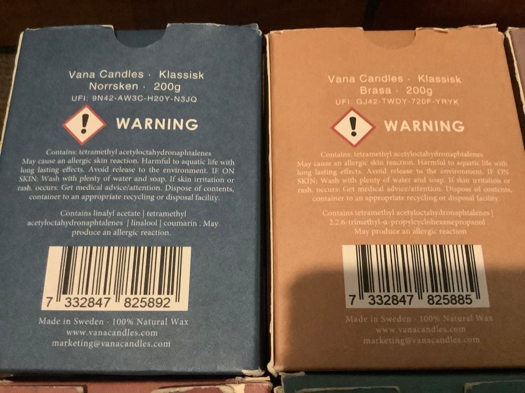 Vana Candles Sweden 6種セット(キャンドルウォーマー付き)