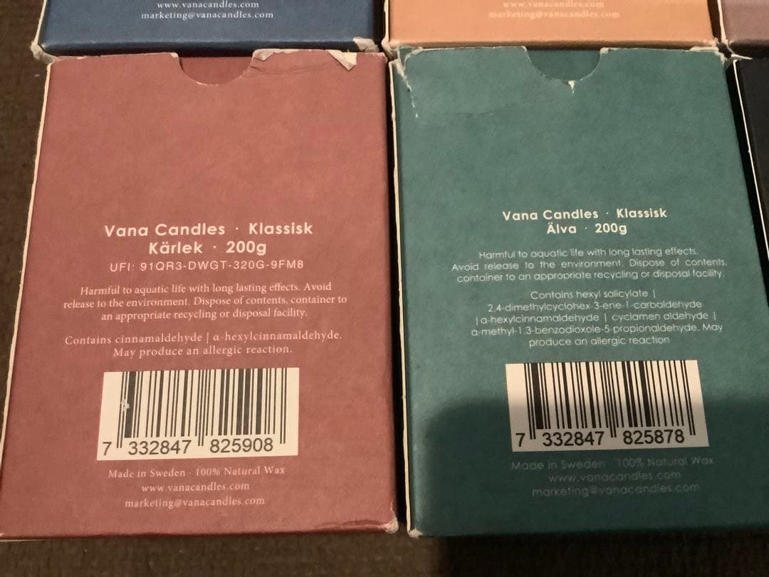 Vana Candles Sweden 6種セット(キャンドルウォーマー付き)