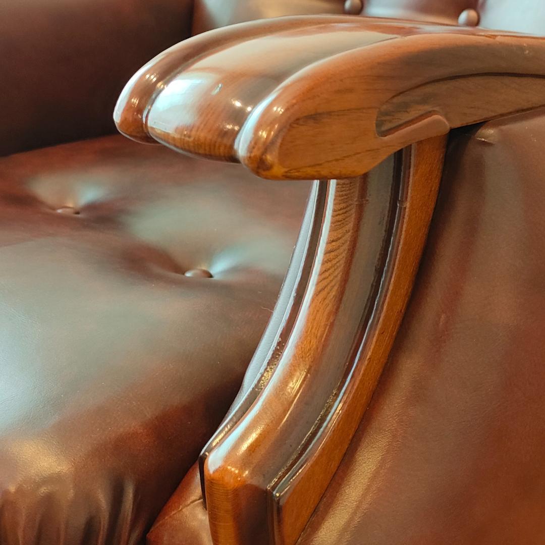 ヴィンテージソファ　1人掛け　ひじ掛け　レザー①