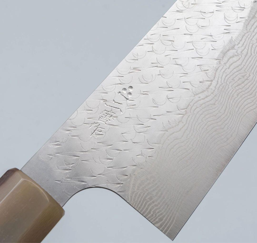 二唐刃物磨き槌目 STRIX 牛刀240