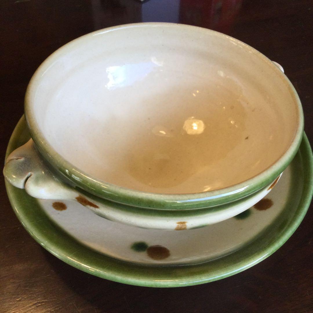 土屋典保　シチューボウル&ソーサー　新品未使用　2客　美品