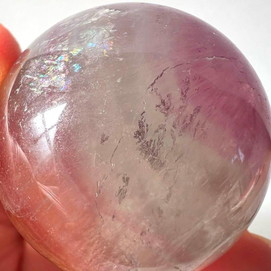 デンドリティックフローライト スフィア 3.7cm 虹入 樹枝状模様 バイ