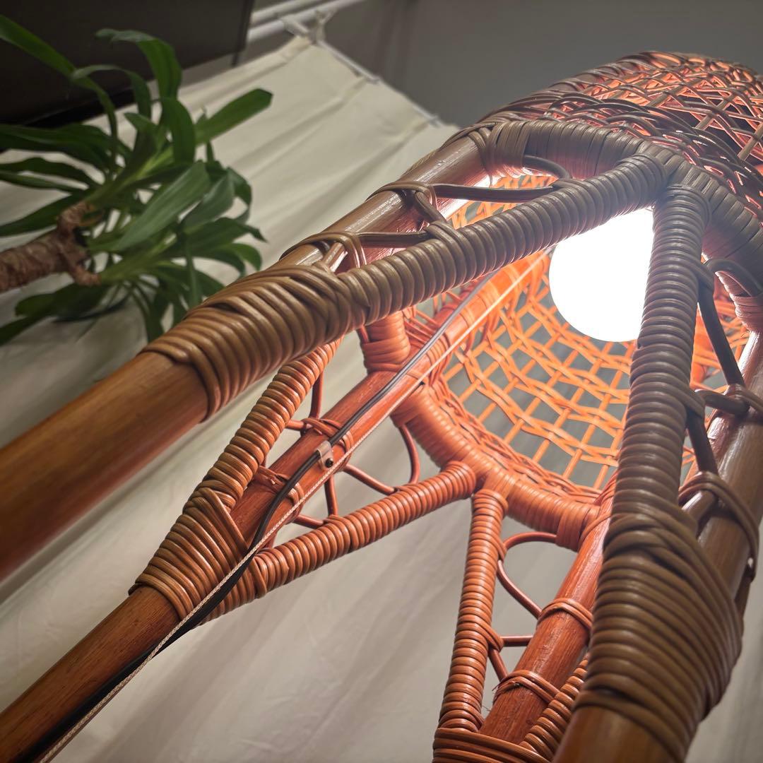 風間 カザマ フロアスタンド フロアランプ 尖塔型 ラタン家具 籐家具