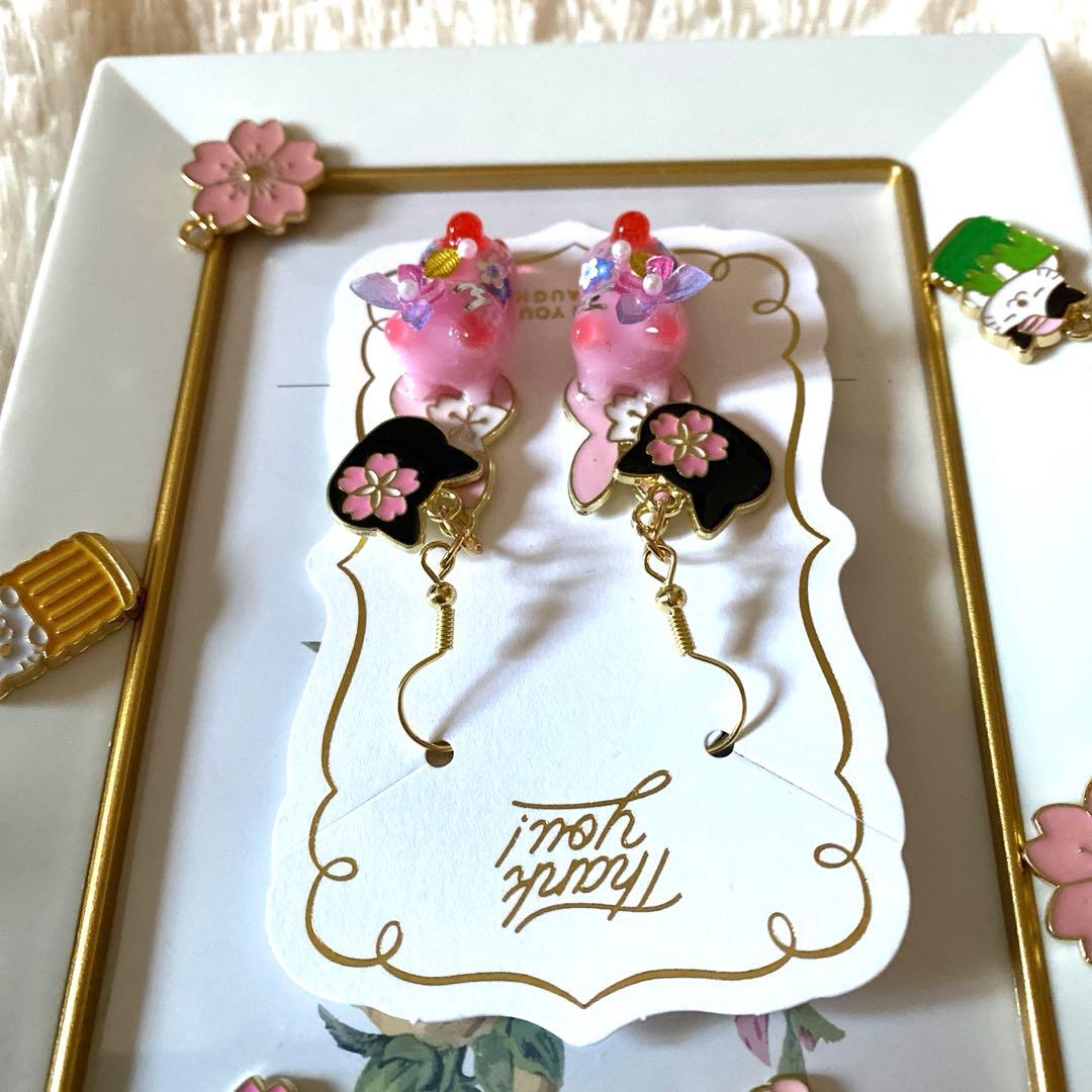 ☆お正月猫ちゃんピアス☆A