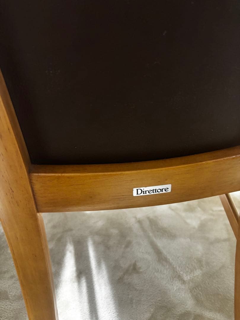 カリモク　ブラウン合成皮革ダイニングチェア2脚セット　引き取り限定　埼玉県上尾市