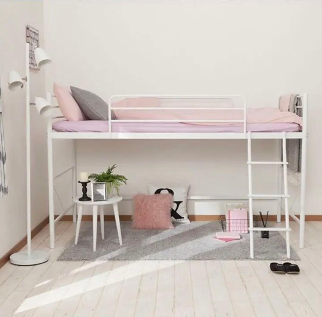 【引取り限定】NITORI ニトリ ロフトベッド ミドルベッド ホワイト