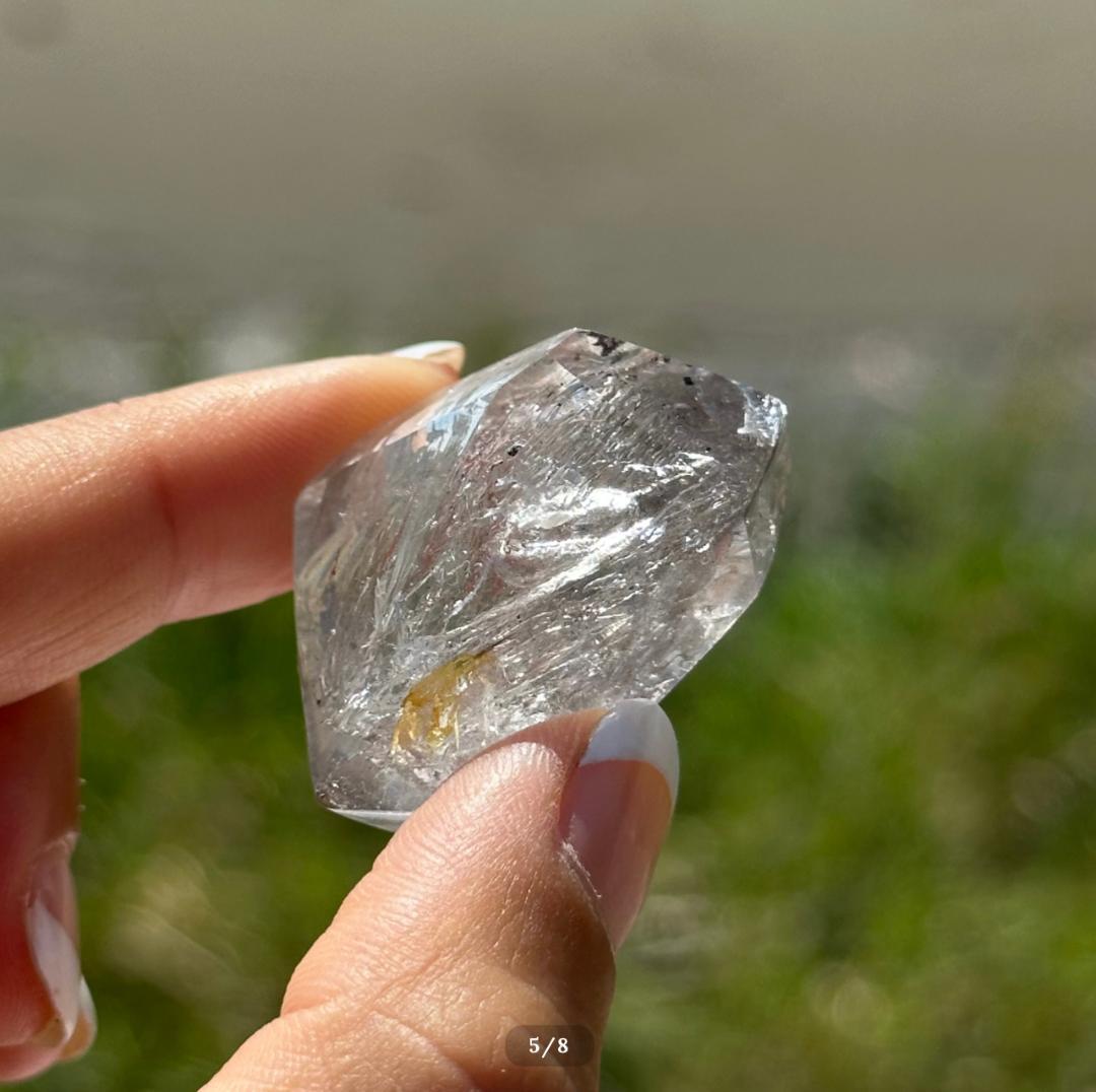 【水入り 水晶】ダブル ポイント エンハイドロ クォーツ