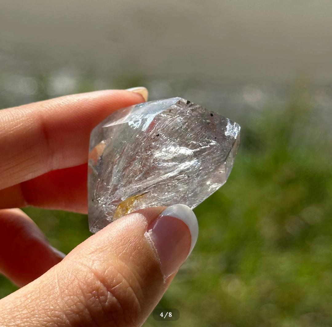 【水入り 水晶】ダブル ポイント エンハイドロ クォーツ