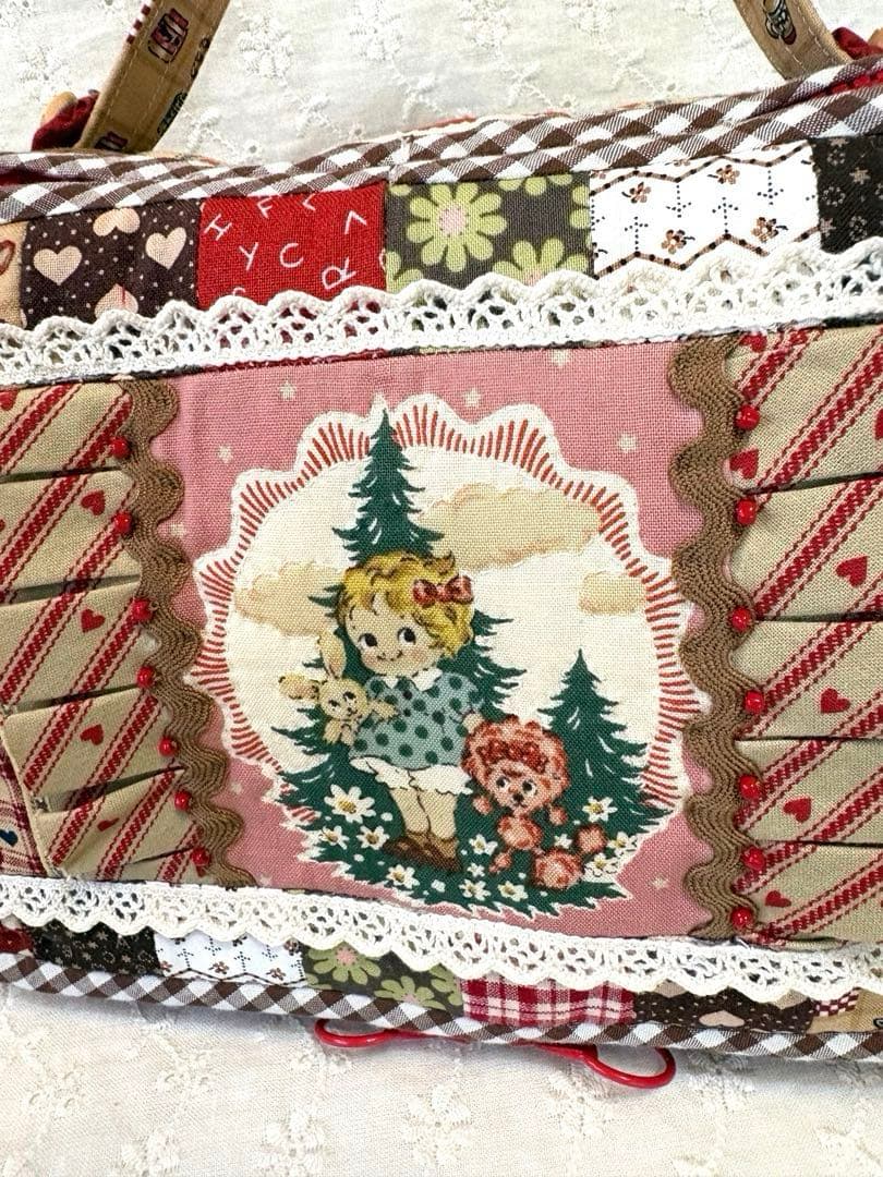 カントリー mimi&pinkle ミミ&ピンクル パッチワークバニティポーチ