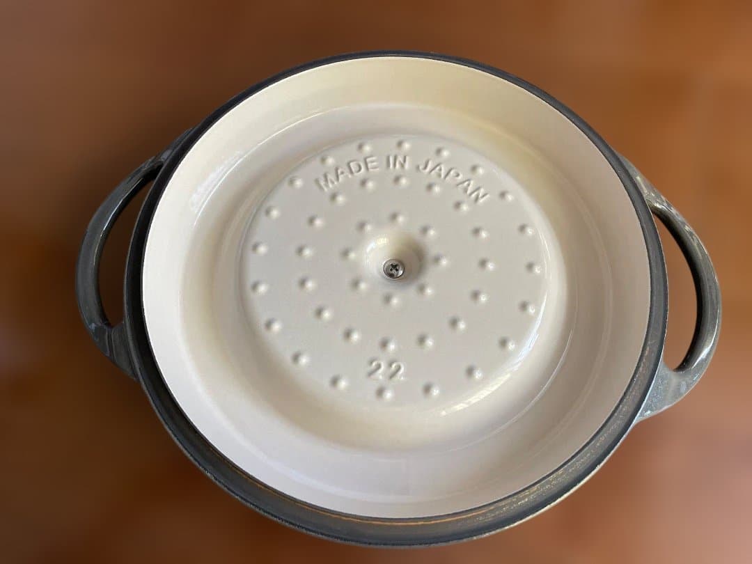 【新品】バーミキュラ オーブンポットラウンド 22㎝ パールグレー