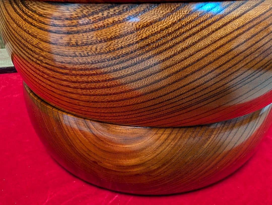 和食器　三段重　欅　ナチュラル　大きいサイズ