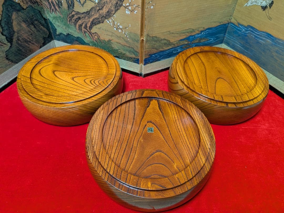 和食器　三段重　欅　ナチュラル　大きいサイズ