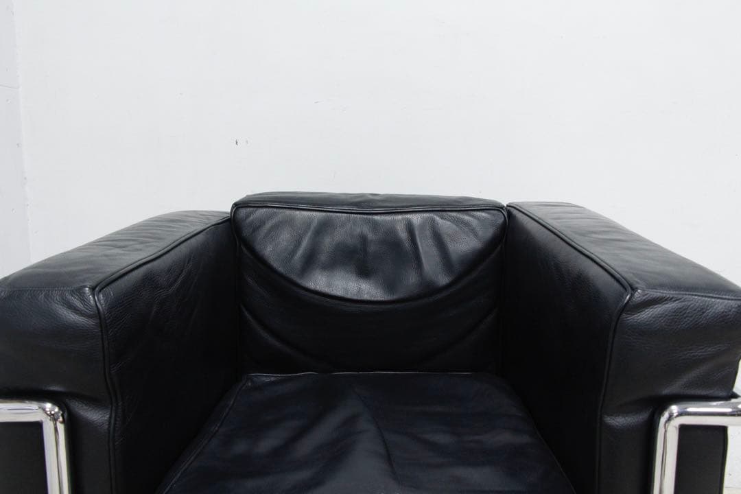 【極美品】 LC2 リプロダクト IDC大塚家具 黒本革 ル・コルビュジエ