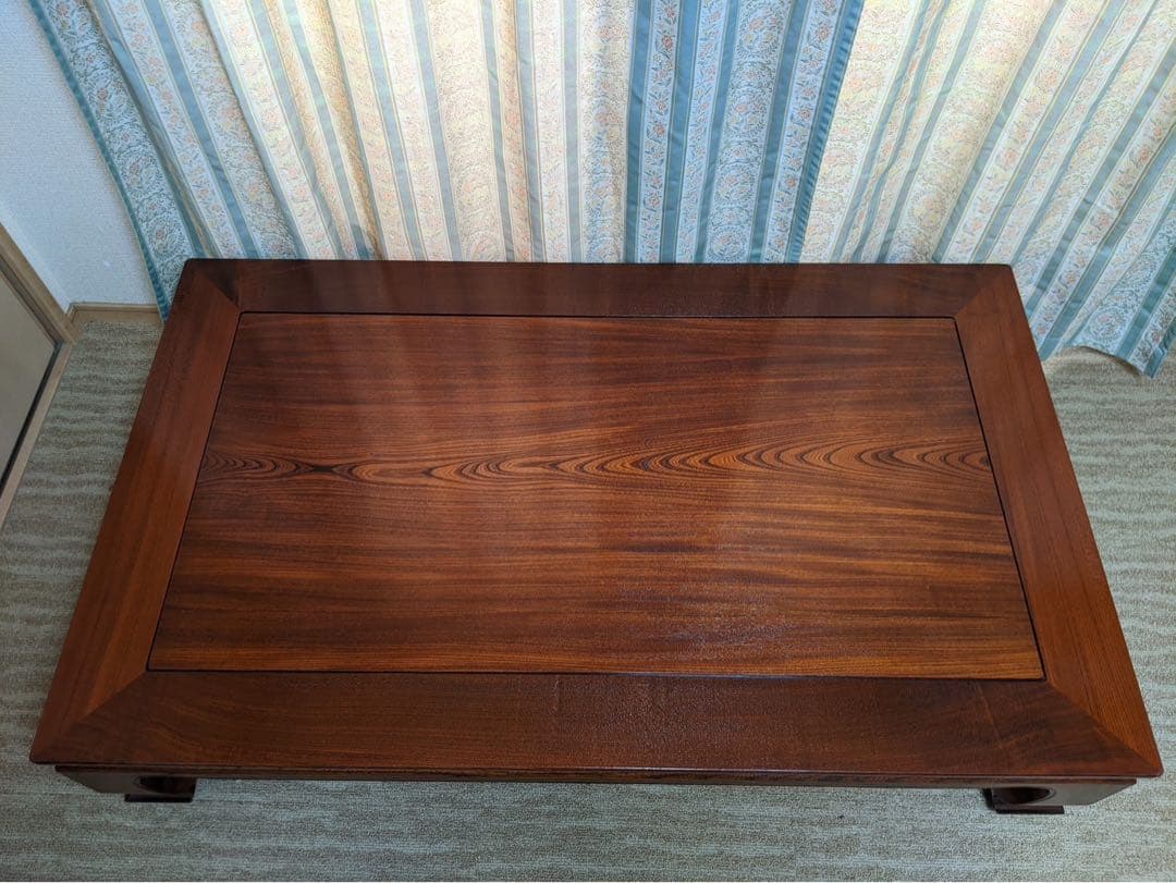 格安‼️座卓　未使用！国産天然木【総欅】 総けやき無垢材　あつらえ品、長期保管品！