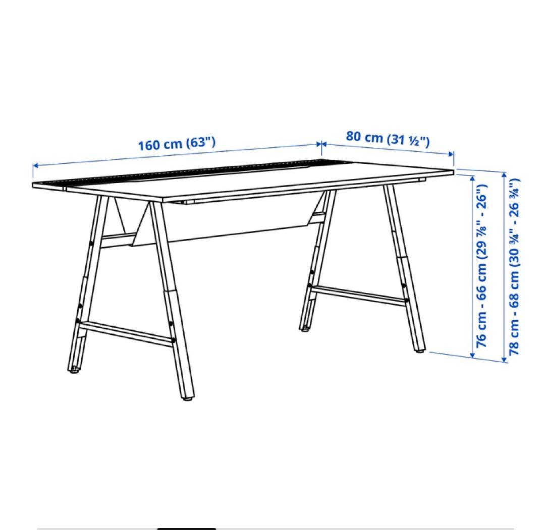 UTESPELARE パソコンデスク グレー 160cm