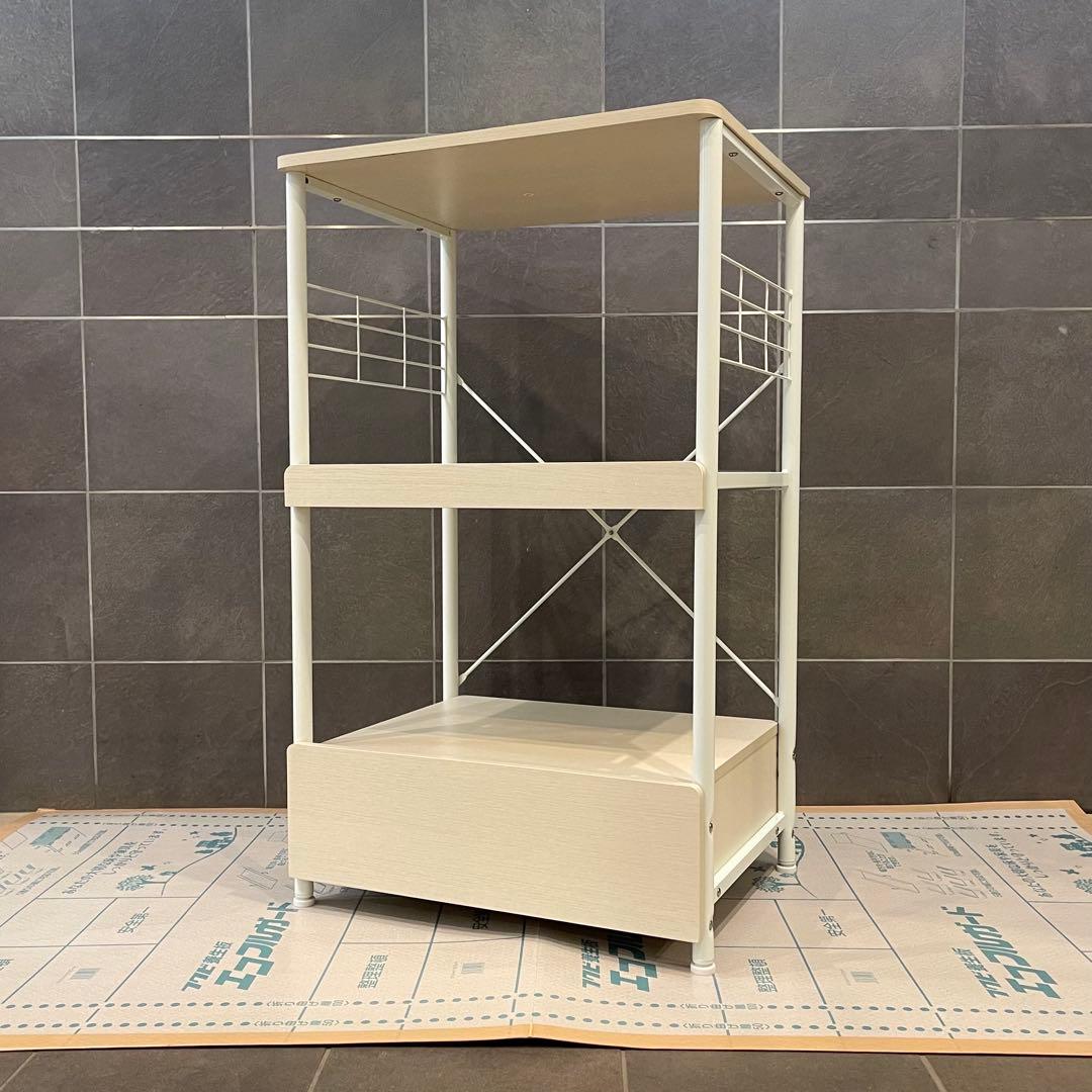 ホワイト 3段オープンシェルフ