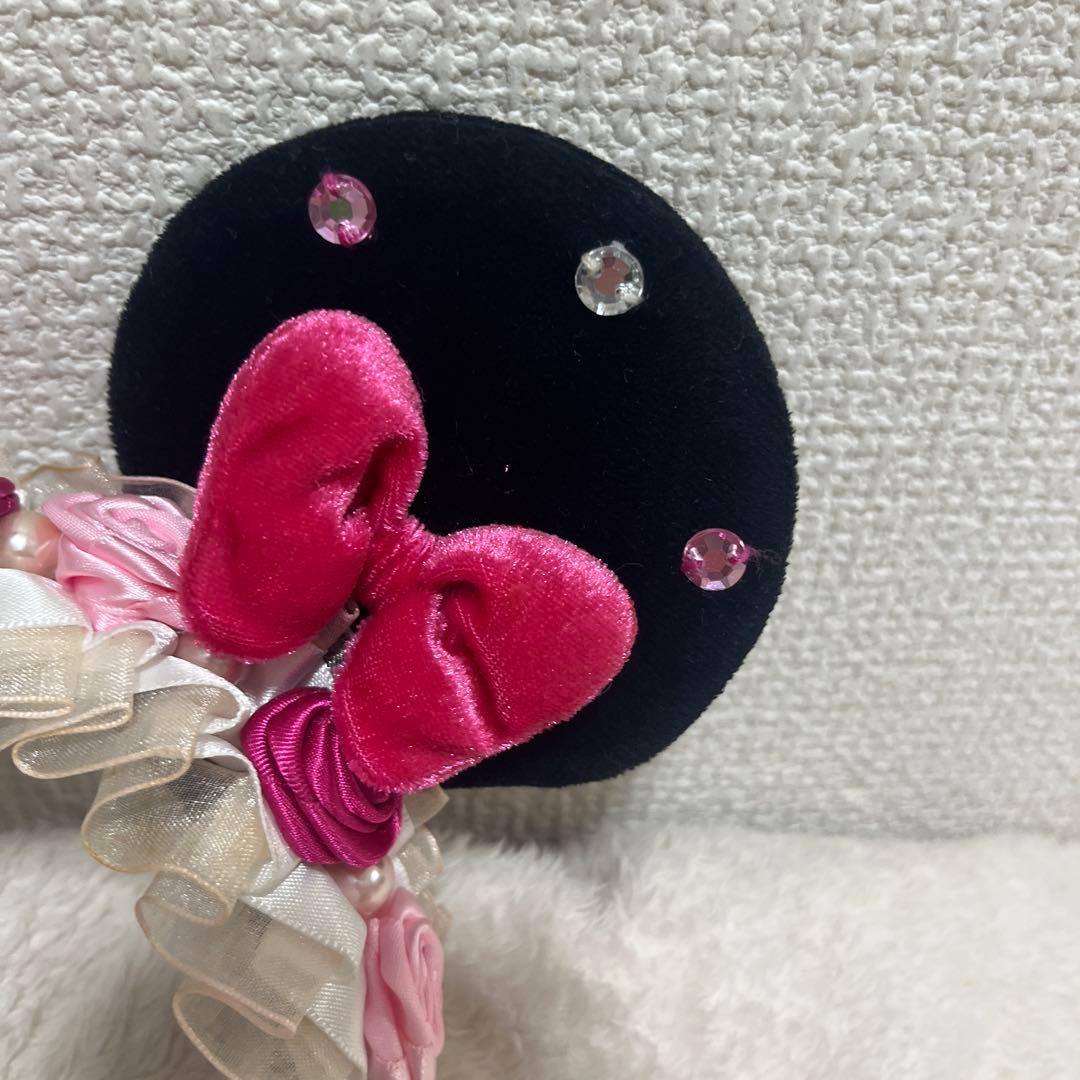 ディズニー カチューシャ ミニー リボン パール 薔薇 ローズ フリル