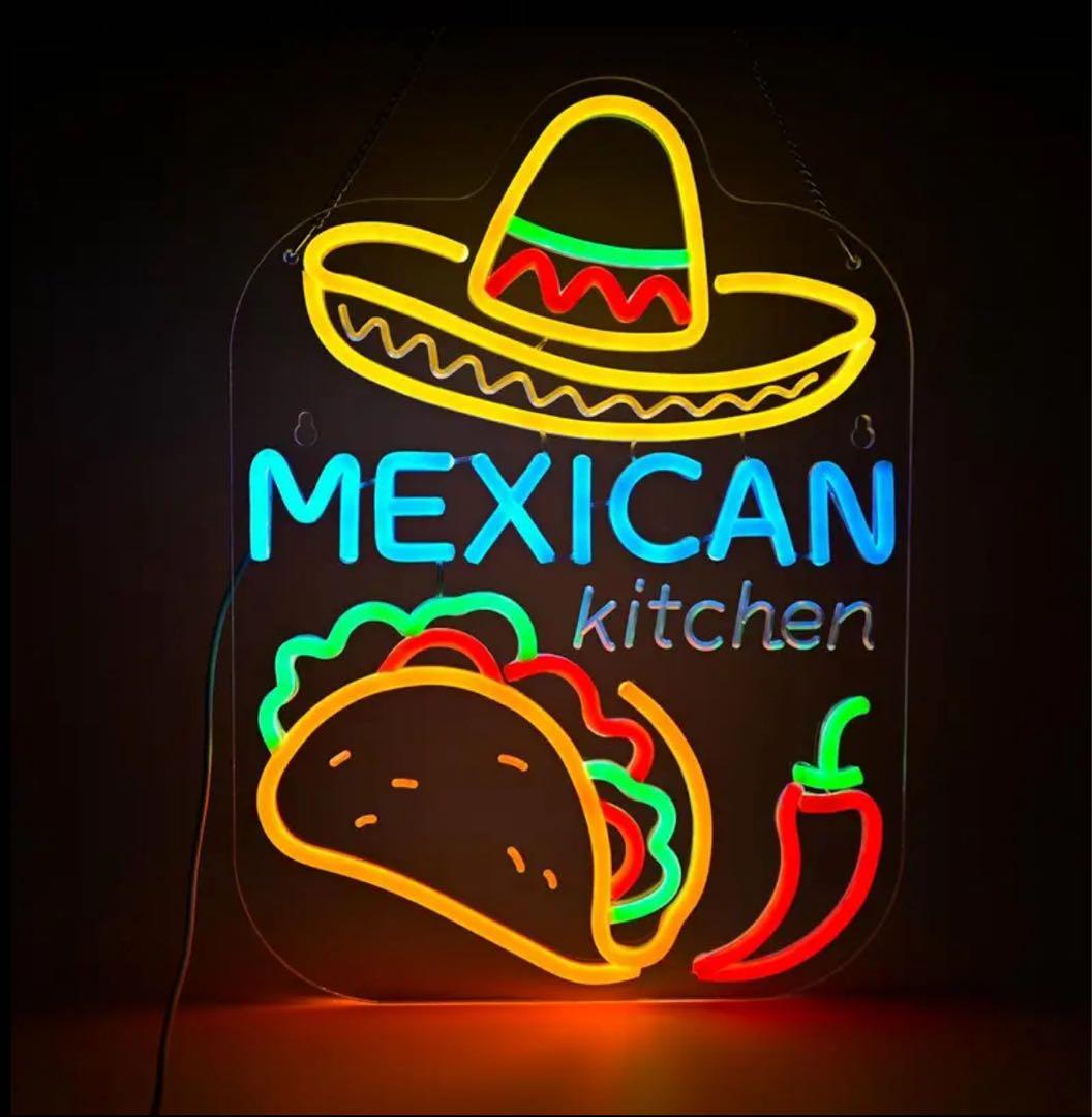 新品 メキシカン ネオンサイン LED看板 MEXICAN kitchen