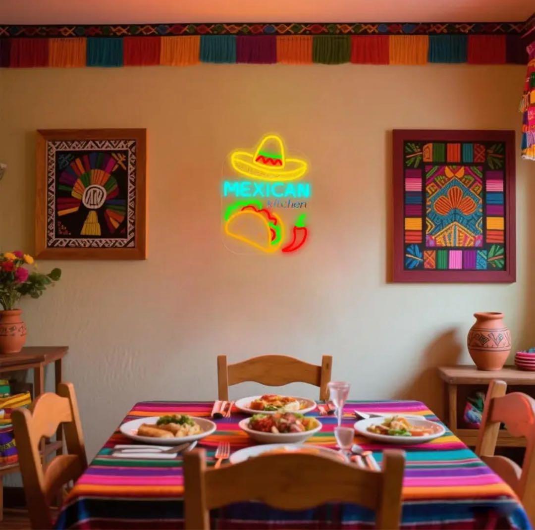 新品 メキシカン ネオンサイン LED看板 MEXICAN kitchen