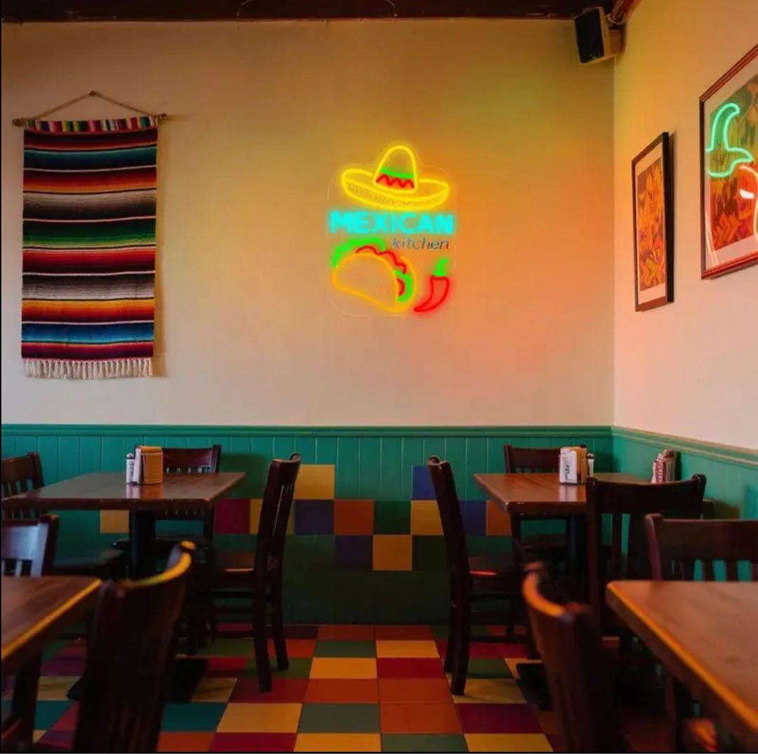 新品 メキシカン ネオンサイン LED看板 MEXICAN kitchen