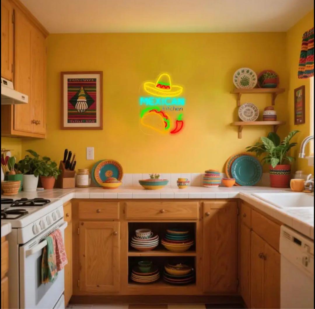新品 メキシカン ネオンサイン LED看板 MEXICAN kitchen