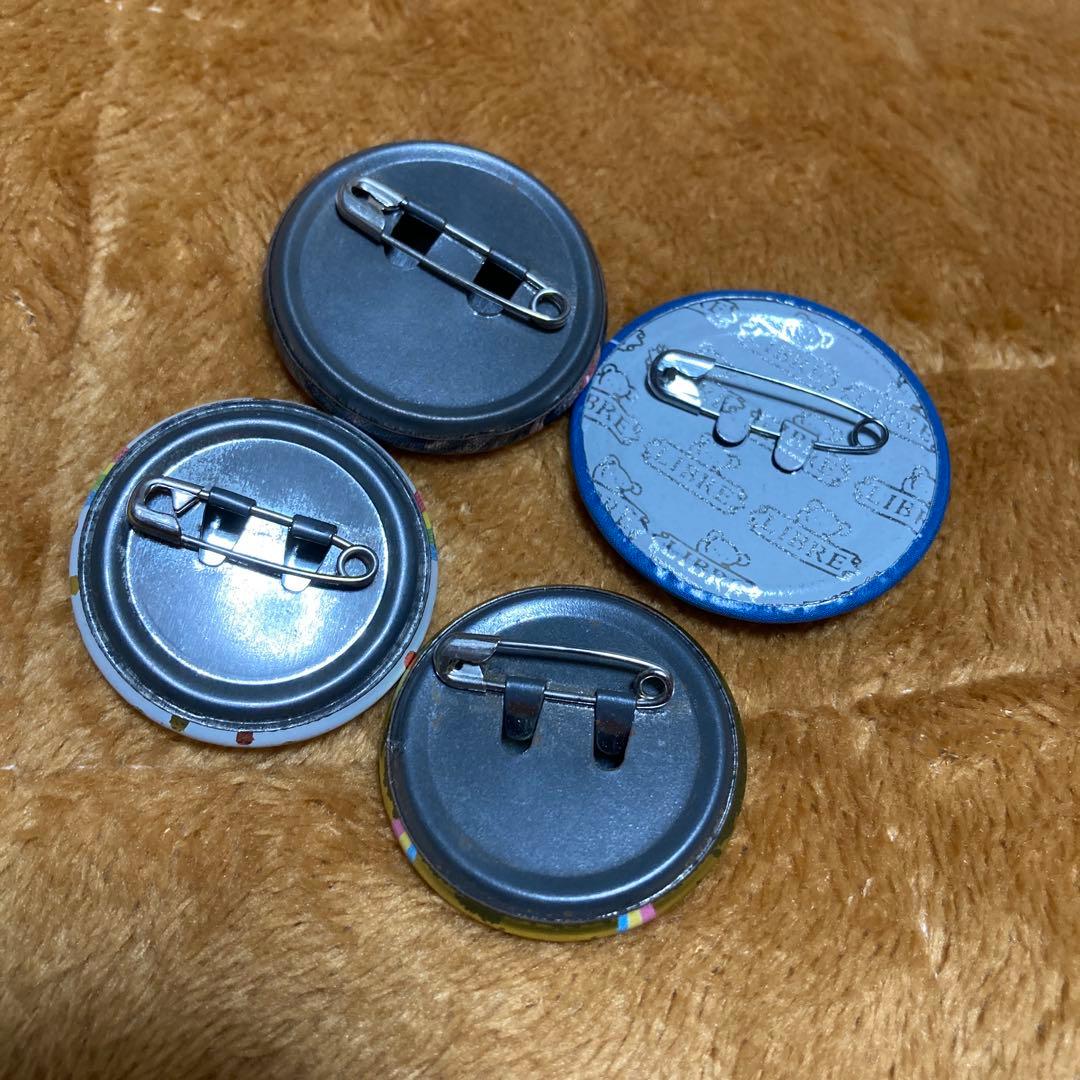 ふわハムワールド ほか 平成レトロ 缶バッジ 平成女児 4点セット