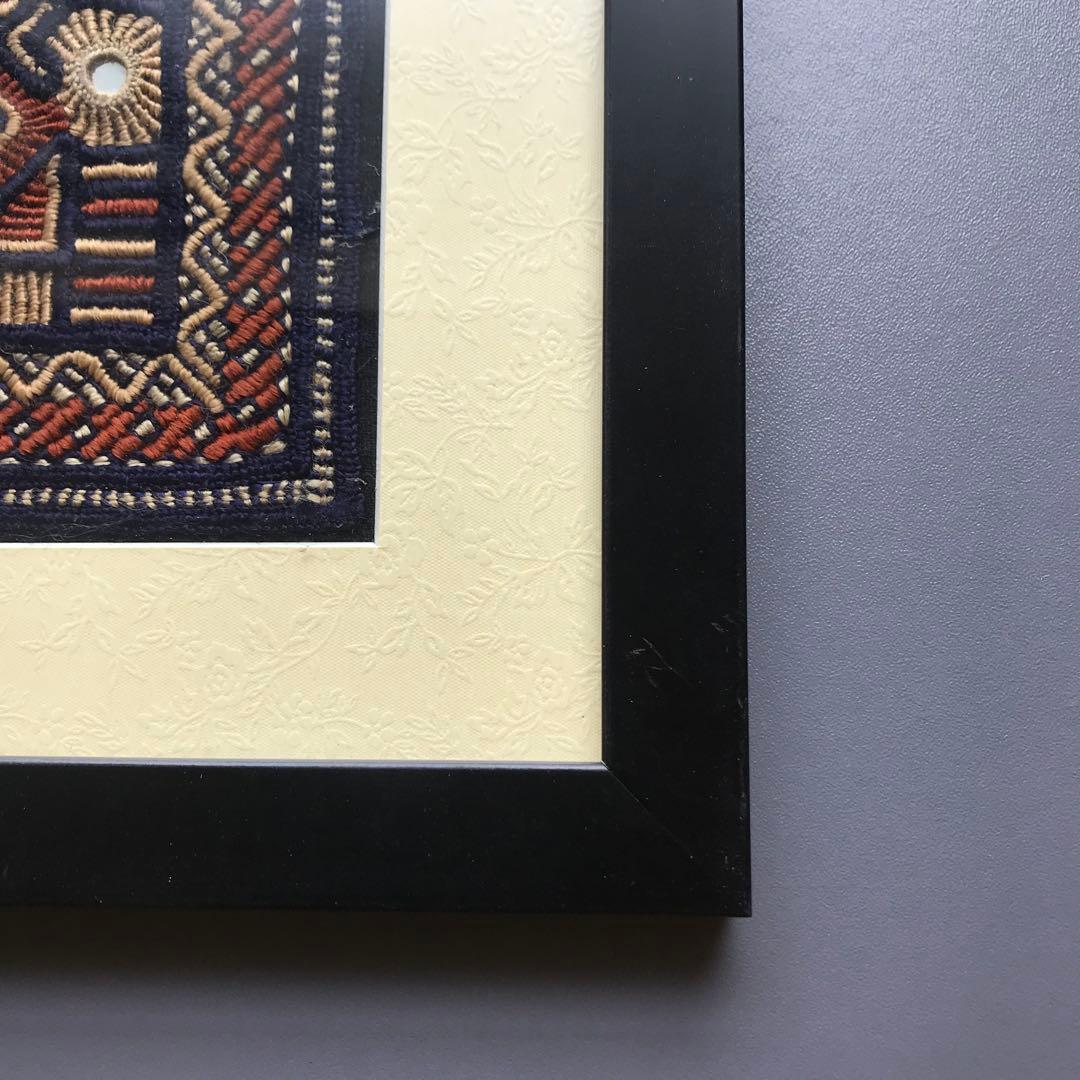 一点もの インド手刺繍 幾何学模様 アート｜ミラーワーク 額装