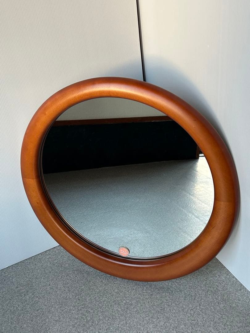 ヴィンテージ　ラウンド　ウォールミラー　レトロモダン壁掛け鏡　ミッドセンチュリー