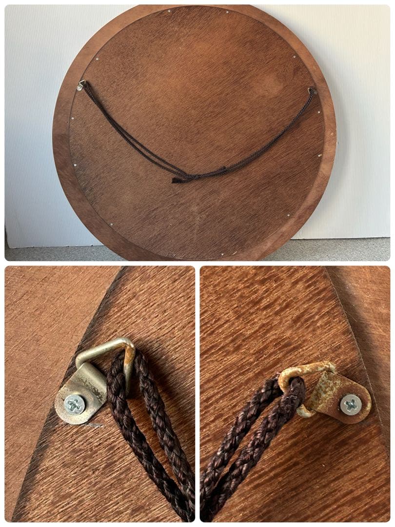 ヴィンテージ　ラウンド　ウォールミラー　レトロモダン壁掛け鏡　ミッドセンチュリー