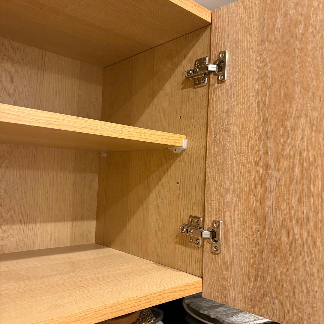 ※値下げ【美品】カップボード1050mmナチュラル北欧風　送料込み