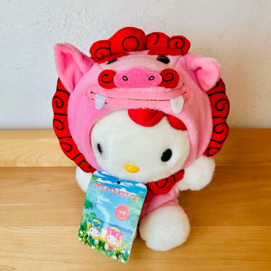 美品】キティちゃん 沖縄 シーサー ご当地 レア ぬいぐるみ お土産