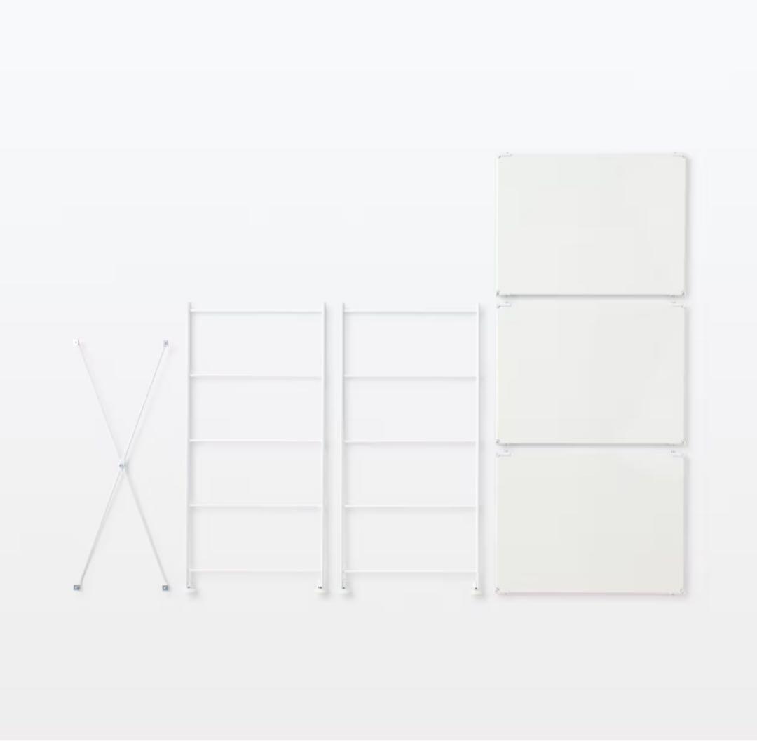 ペ*ル様 無印良品　スチールユニットシェルフ・スチール棚セット・小・ライトグレー