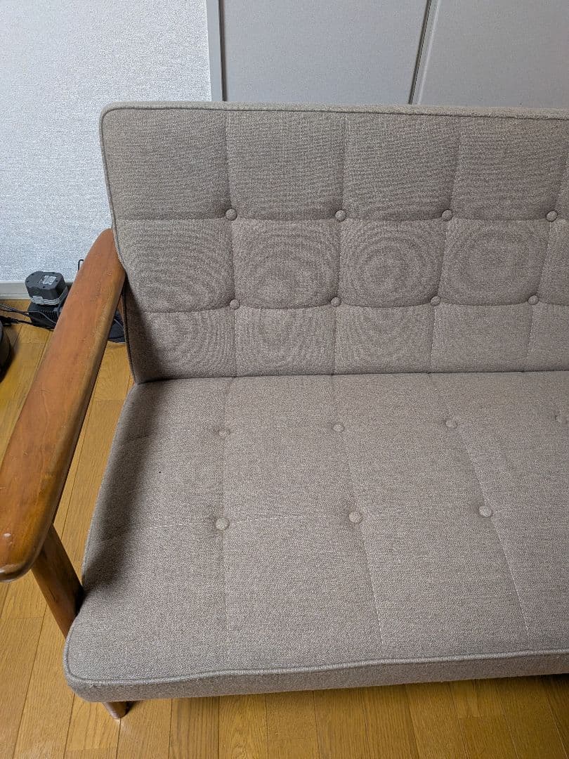 福岡　カリモク 60Kチェア 2シーターフラノベージュ