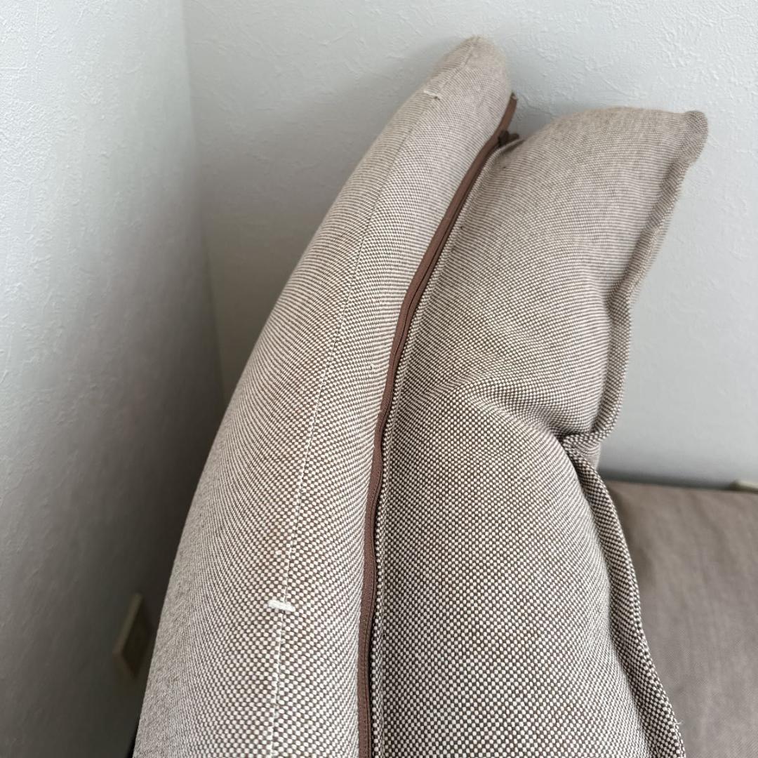 無印 ハイバック リクライニングソファ オットマン付き ほつれ有り