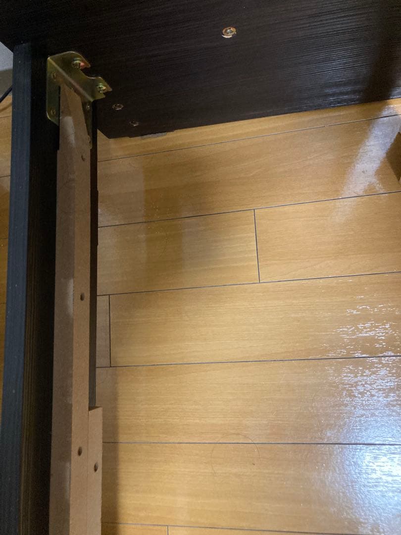 ①マナベインテリアハーツ　シングルベッドフレーム 木製スラット ダークブラウン