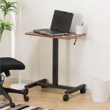 【美品】ニトリ 昇降デスク テン60 MBR/BK キャスター付き 高さ調節