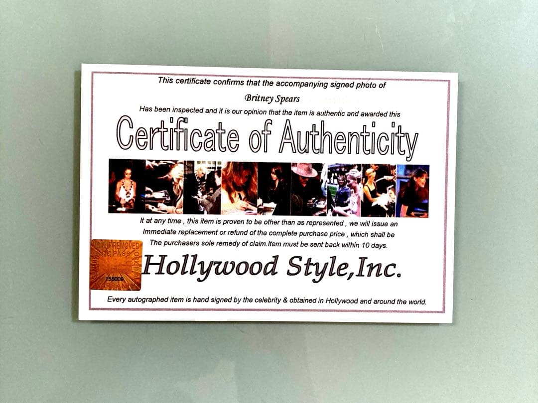 ブリトニー・スピアーズ直筆サイン入り特大写真…グラミー賞アーチスト
