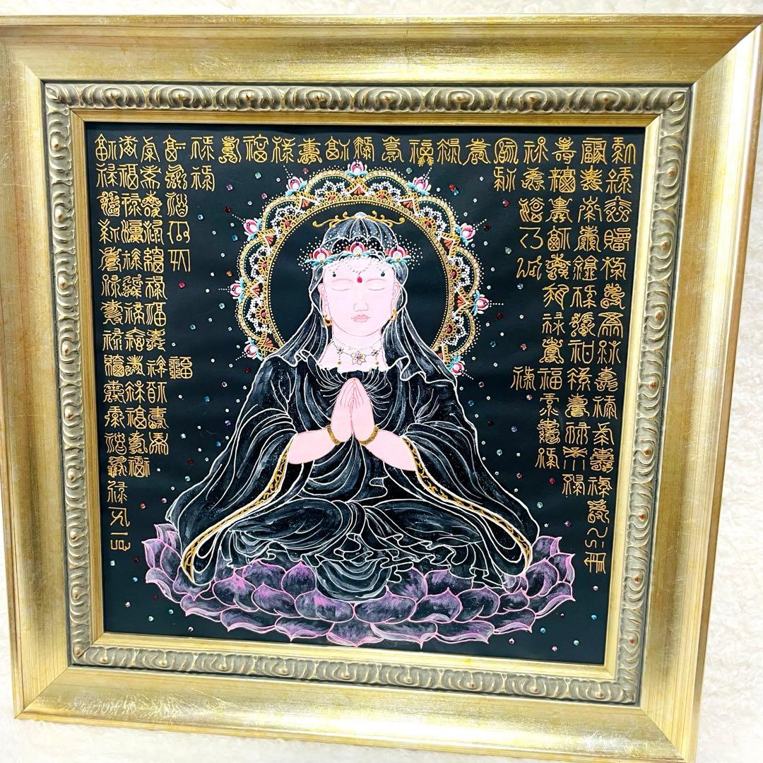 【開運✴︎観音菩薩】巨大・曼荼羅アート 龍体文字&篆書体 108体 34×34cm