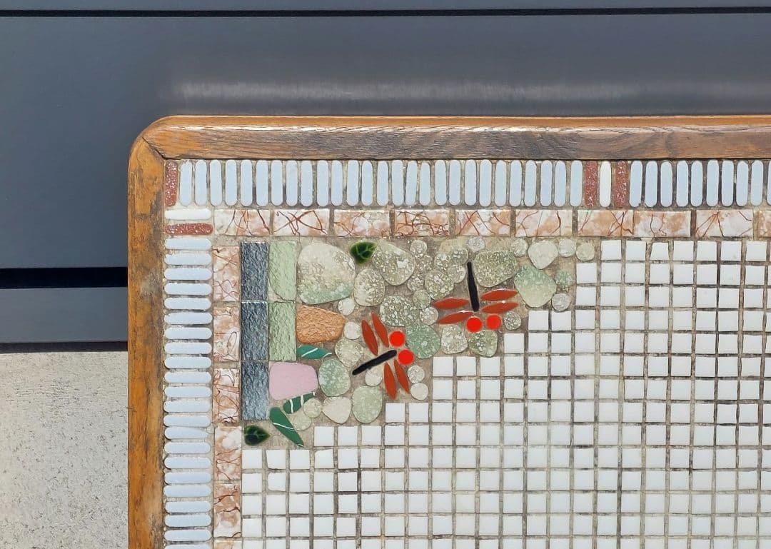 昭和レトロ ストーブ台 薪ストーブ タイル 木枠 古民家 アンティーク 大型