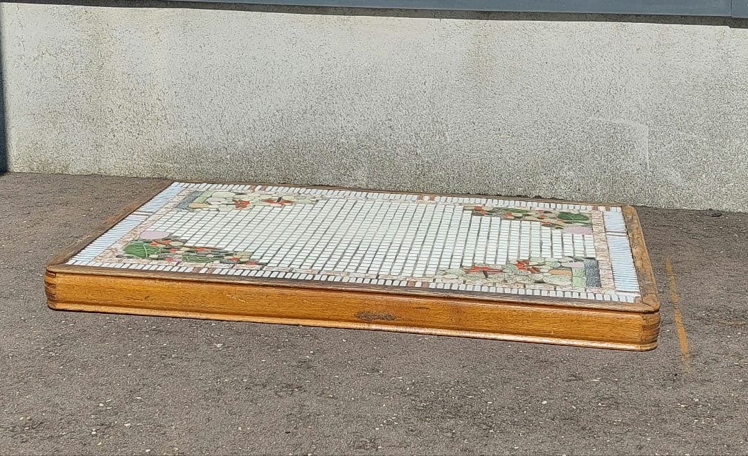 昭和レトロ ストーブ台 薪ストーブ タイル 木枠 古民家 アンティーク 大型