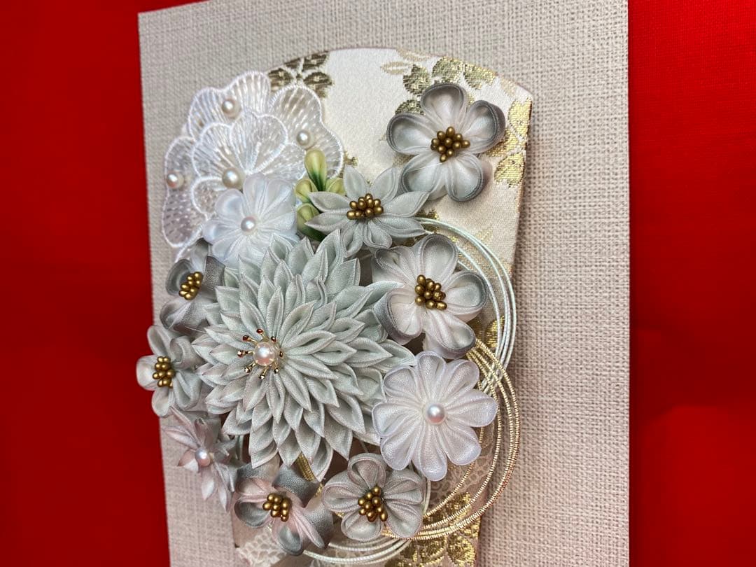 東京久月　つまみ細工額入　羽子板・壁掛け・間口約２０×奥行約９×高さ約３３㎝