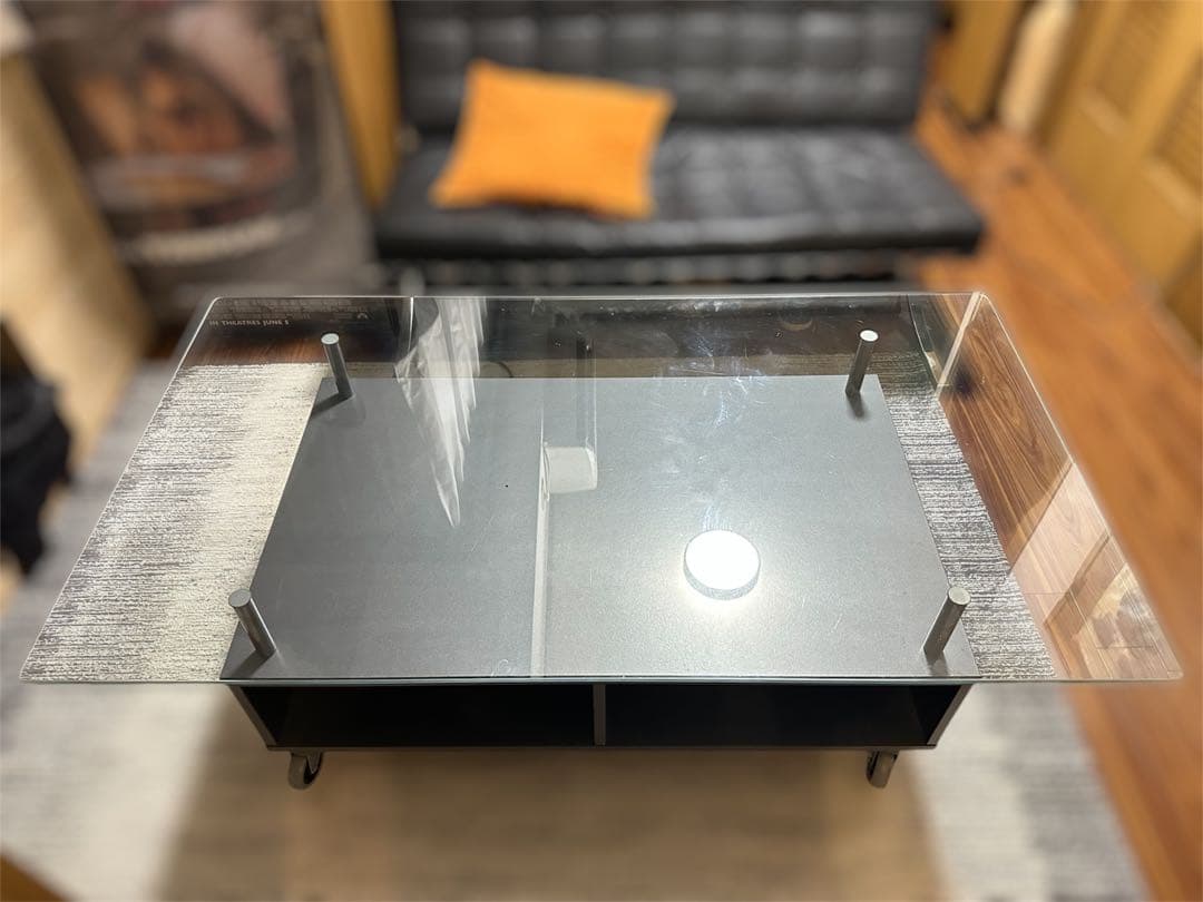 90s 00s ミッドセンチュリー　ガラステーブル　モダン