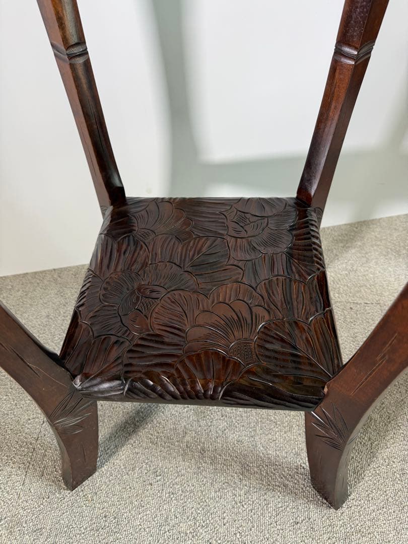 日光彫 花台 飾り台 コンソール 高級彫刻家具 美術工芸品