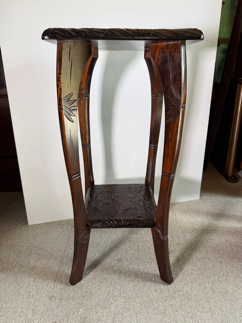 日光彫 花台 飾り台 コンソール 高級彫刻家具 美術工芸品