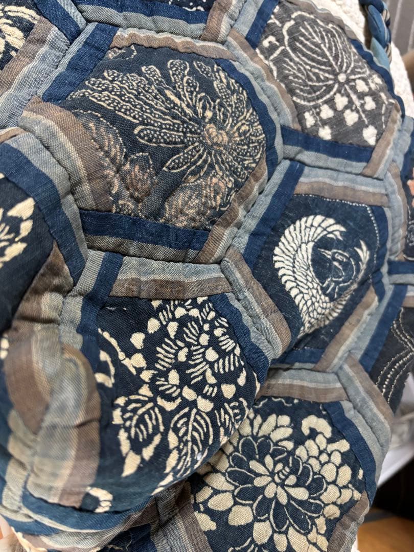 古布・藍染め 型染め ハンドメイド トートバッグ【匿名発送】値下げ中p