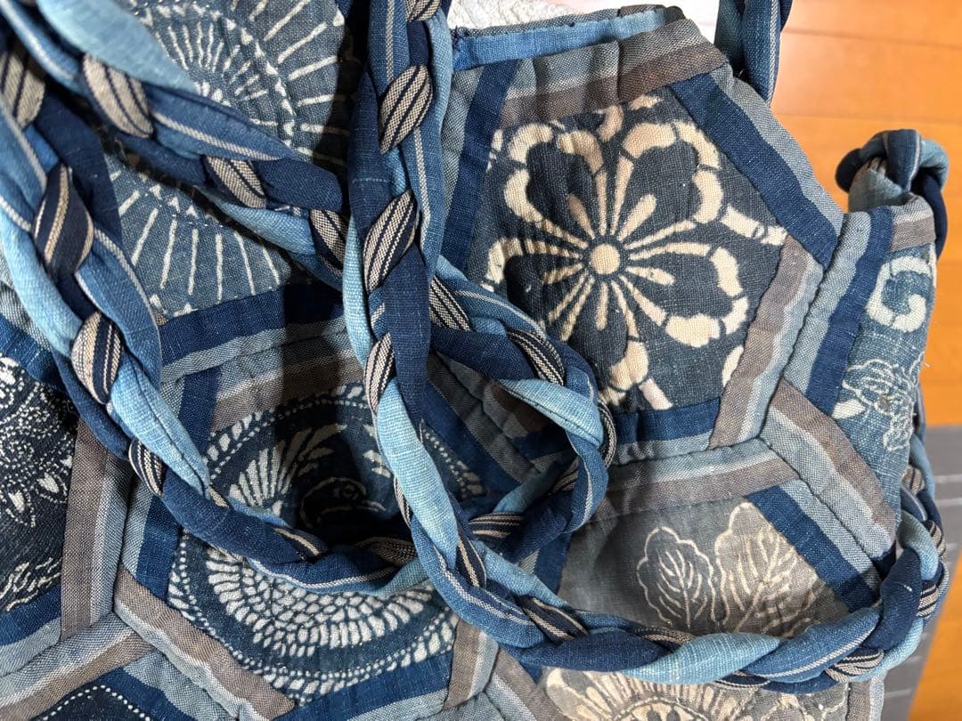 古布・藍染め 型染め ハンドメイド トートバッグ【匿名発送】値下げ中p