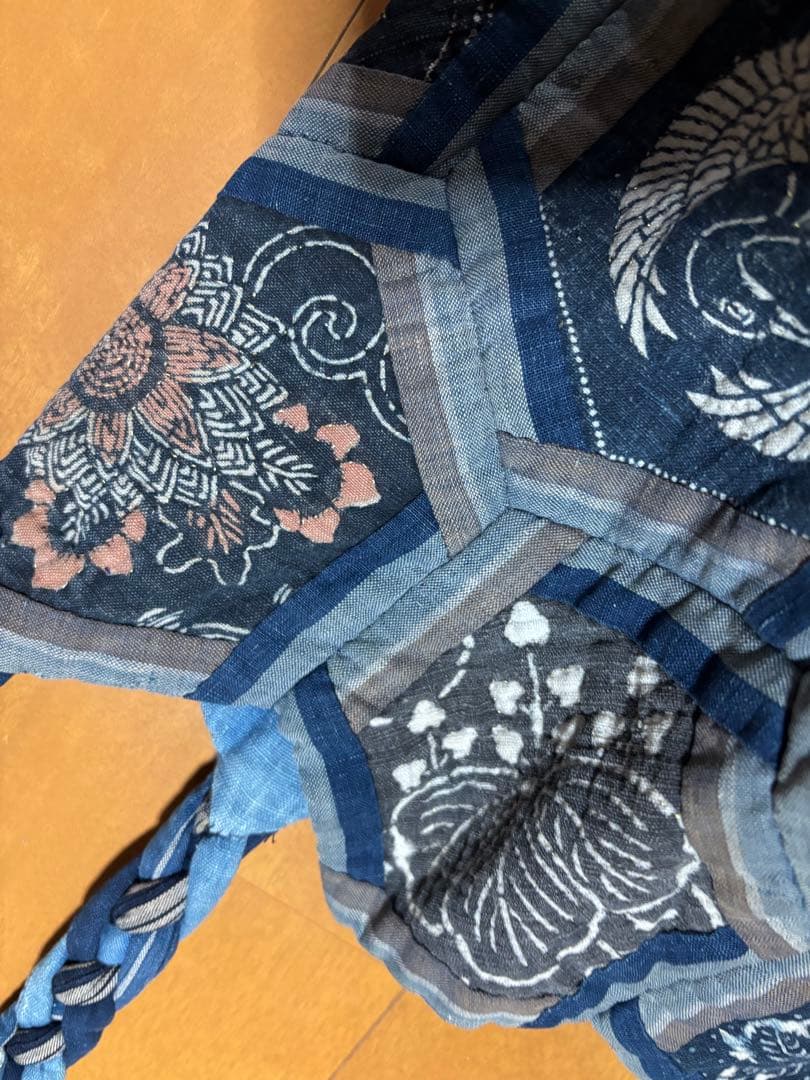古布・藍染め 型染め ハンドメイド トートバッグ【匿名発送】値下げ中p