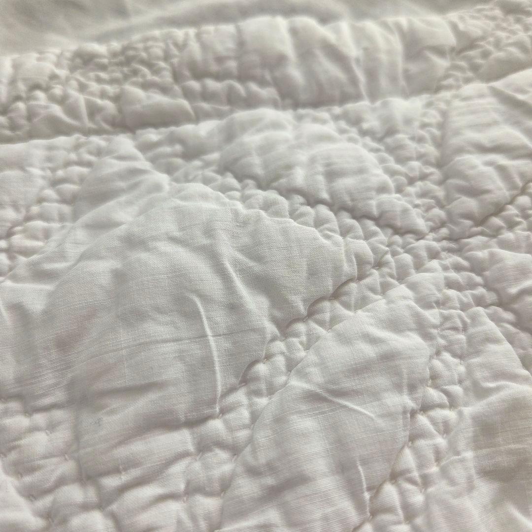 フランスアンティーク　クッションカバー　ホワイトキルト